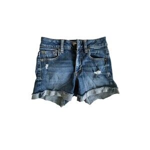 American Eagle Blue Jean Shorts Size 0 Super Stretch